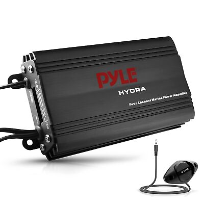 #ad PYLE PLMRMP3B 4 Channel 800 Watt Waterproof Micro Marine Amplifier $42.50