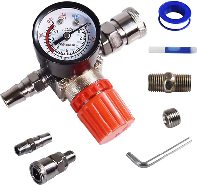 #ad Air Compressor Pressure Regulator with Dial Indicator 0 175 PSI Air Gauge for A $25.89