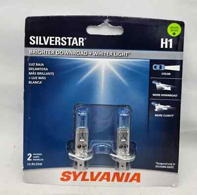 #ad Sylvania Silverstar H1 2 Pack Halogen Lamps Road Legal 12V 55W NEW $21.99