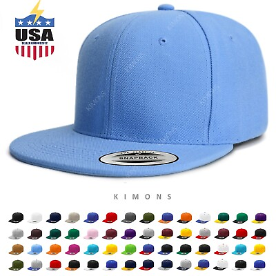 #ad Snapback Hat Flat Baseball Cap Trucker Solid Plain Blank Men Hip Hop Army CS 2 $8.22