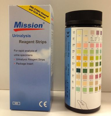 #ad 10 Mission 10 Parameter Urinalysis Reagent Urine Test Strips 100ct. ea. $124.99