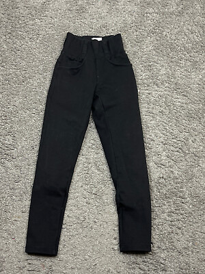 #ad Street and Steel Women Riding Pants Size 0 Short Black Pull On Knit Protective $42.50