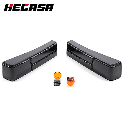 #ad HECASA For Ford Mustang 1987 1993 Rear Tail Lights Brake Lamps w Bulbs Smoked $73.50