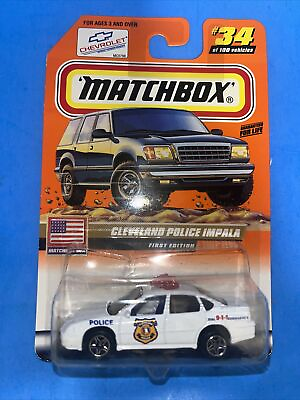 #ad MatchBox Cleveland Police Impala Chevy Series 7 #33 of 100 New On Card 96321 $3.35