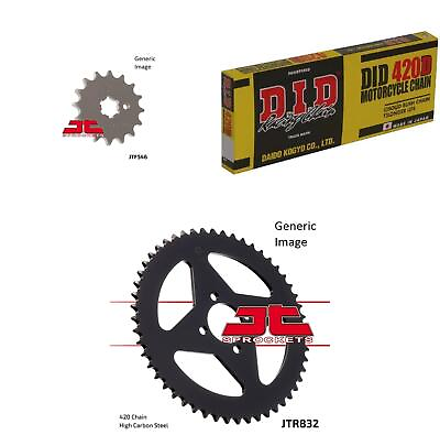 #ad 420D Chain Natural Front amp; Rear Sprocket Kit for Street YAMAHA LB50P 1978 1982 $64.99