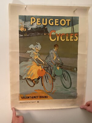 #ad #ad Peugeot Poster on Linen very rare $2200.00