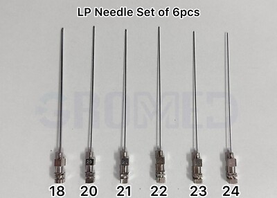 #ad Spinal Lumbar Puncture LP Needle Pack of 6Pcs Size 18 20 21 22 23 24 Reusable $89.99