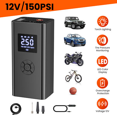 #ad Wireless Car Air Tire Pump Inflator Compressor Digital Electric Portable 150PSI $26.00