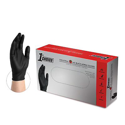 #ad 1st Choice 5 mil Industrial Black Nitrile Gloves Latex amp; Powder Free $14.01