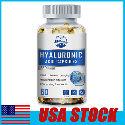 #ad 60Pcs Hyaluronic Acid Capsules Support Skin HydrationAnti AgingAntioxidant $11.29