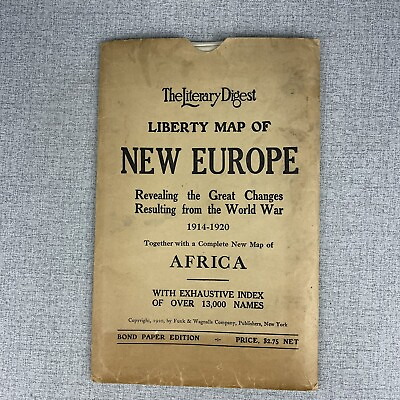 #ad Large Post WWI Liberty Map of New Europe amp; New Map Of Africa 1914 1920 $37.50