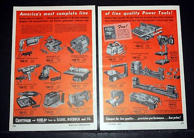#ad 1952 OLD MAGAZINE PRINT AD CRAFTSMAN POWER TOOLS AMERICA#x27;S MOST COMPLETE LINE $14.99