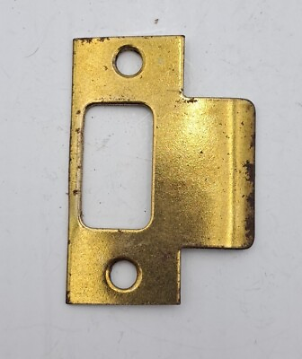 #ad Vintage Door Lock Strike Plate Gold In Color Door Hardware $8.00