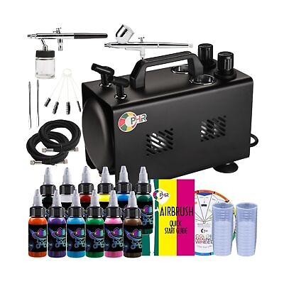#ad OPHIR Double Outlet Air Brush Painting Set with 1L Airbrush Compressor Tank amp;... $206.19