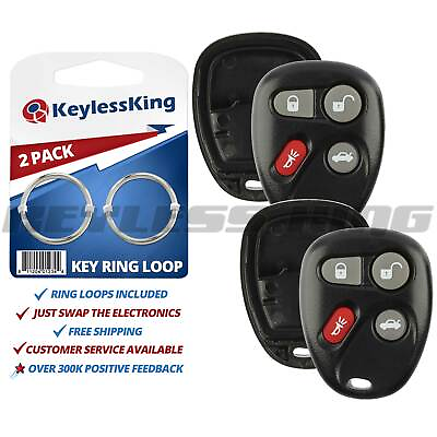 #ad 2 New Replacement Keyless Remote Key Fob Clicker Shell Case Button Pad Repair $7.95