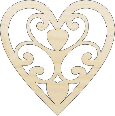 #ad Heart Laser Cut Wood Shape HRT16 $30.50