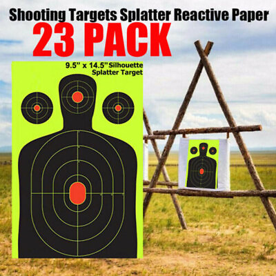 #ad Shooting Targets Reactive Splatter Range Paper Target Gun Shoot Rifle 23Packs $14.58