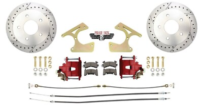 #ad 1963 1987 Chevy C10 Rear Disc Brake Kit 12quot; D S Rotor 5 Lug Red Powder Coated $560.00