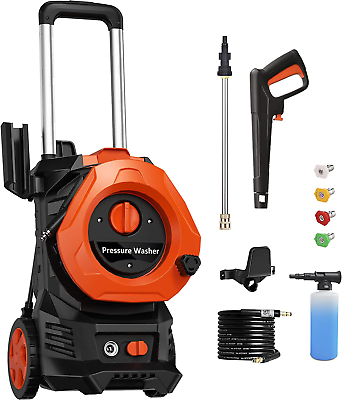 #ad 4050PSI Pressure Washer 2.5GPM Power Washer with 25FT Hose Wheels 4 Nozzles $246.47