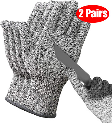 #ad 2Pair Cut Proof Stab Resistant Gloves Safety Kitchen Butcher Glove L5 Protection $8.72