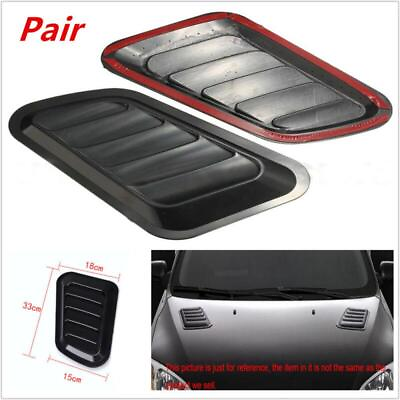 #ad Pair of Car Decorative Air Flow Intake Scoop Turbo Bonnet Vent Cover Hood Superb $18.25