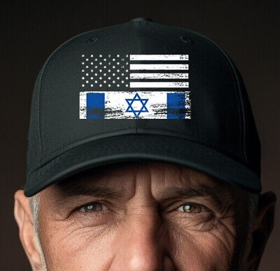 #ad Israel USA Flag Hat Support Israel IDF Army Flag American Israel Flag Hat $22.99