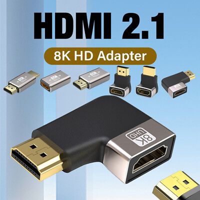 #ad 90 right angle HDMI 2.1 Male to Female Adapter Extender 8K@60Hz Converter HD TV $7.89