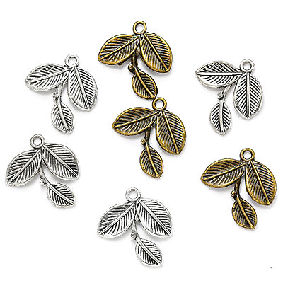 #ad 50Pcs Leaves Charms DIY Jewelry Making Pendant Fit Necklace Bracelets $11.99