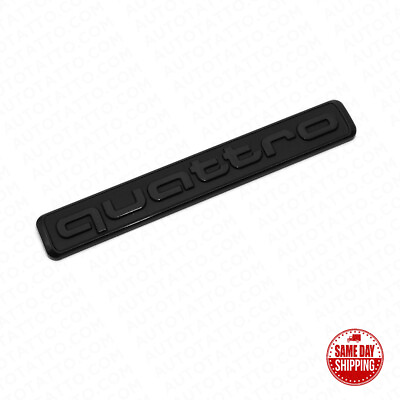#ad Audi Black Quattro Nameplate OEM ABS Emblem Liftgate Adhesive Logo Lid Badge $12.99