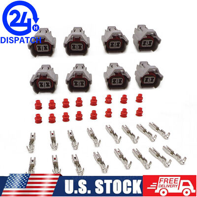 #ad 8pcs FOR Nippon Denso 2 Pin Fuel Injector Connector Plug Clip Kit 90980 11153 $12.78