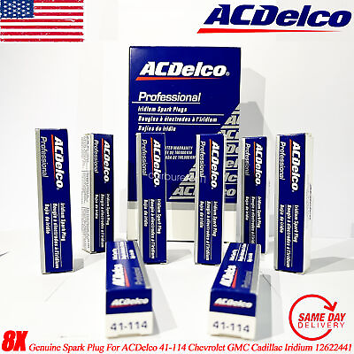#ad Genuine 8pc pack Spark Plug 41 114 For ACDelco Chevrolet GMC Cadillac 12622441 $22.99