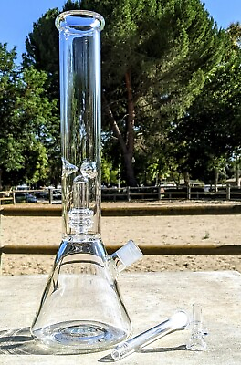 #ad 16quot; Inch Bong Big Tall Heavy Matrix Perc Premium Quality Glass Water Pipe Hookah $49.99