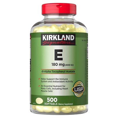#ad Kirkland Signature Vitamin E 400 IU 180 mg 500 Softgels EXP 04 2027 $18.00