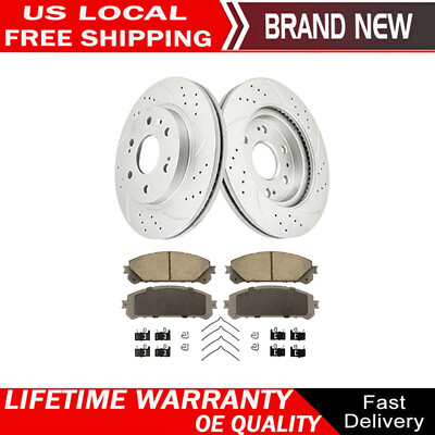 #ad Front Drilled Rotors Brake Pads for Toyota Sienna Highlander Lexus RX350 NX300 $122.62