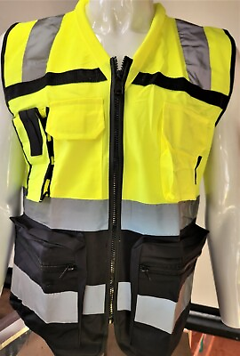 #ad FX SAFETY VEST Class 2 High Visibility Reflective Yellow Safety Vest $15.99
