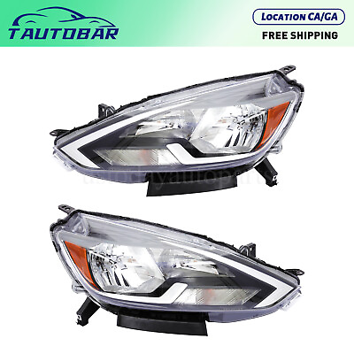 #ad FOR 2016 2019 Nissan Sentra w Halogen Headlights Assembly $107.18