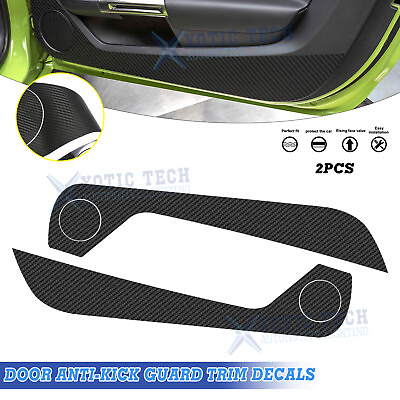 #ad For Ford Mustang 2015 up Carbon Fiber Pattern Door Anti Kick Guard Trim Decals $11.98