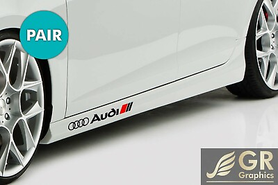 #ad Audi Racing Sport S Line 15quot; Decal Sticker PAIR Emblem Logo BLACK RED $21.99