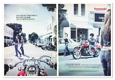 #ad Print Ad Kawasaki Vulcan 900 Custom Cruiser Motorcycle 2007 2 Page Advertisement $9.84