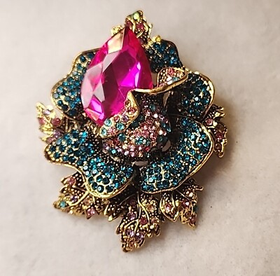 #ad Large Colorful Statement Brooche $24.00