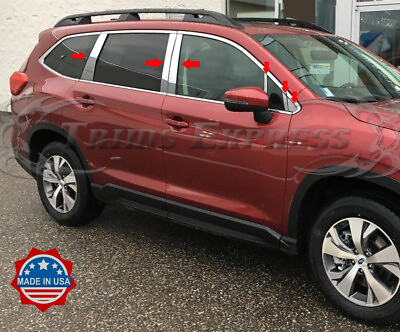 #ad fit:2019 2024 Subaru Ascent 12Pc Chrome Pillar Post Stainless Steel Trim Cover $124.99
