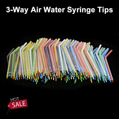 #ad 250PCS Dental 3 Way Air Water Syringe Disposable Spray Tips Triple Nozzles Tubes $15.99