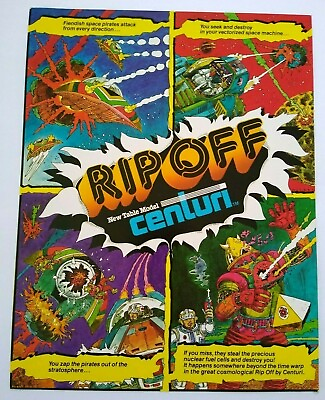 #ad Centuri Rip Off Arcade FLYER 1979 Original Video Game Paper Retro Artwork Sheet $26.00