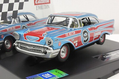 #ad Carrera Evolution 27526 #x27;57 Chevy Bel Air Oval Racer #9 1 32 Slot Car $99.95