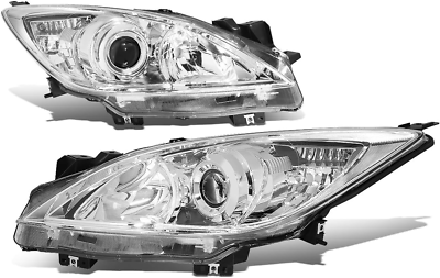 #ad Pair Chrome Housing Clear Corner Projector Headlight Headlamps Compatible with M $194.99