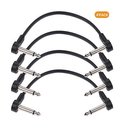 #ad 4 Pcs Ggiant AC 8 6quot; Guitar Effect Pedal Flat Patch Cables 1 4quot; Right Angle Y9Y1 $10.86