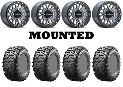 #ad Kit 4 Maxxis Bighorn 3.0 Tires 26x9 14 on Raceline Podium Beadlock Gray 550 $1623.62