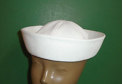 #ad #ad US Navy Enlisted White Dixie Cup Cap Hat Type III USN Sailor Size 7 1 4 22 3 4 $17.99