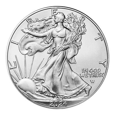 #ad 2024 $1 American Silver Eagle 1 oz BU $37.59