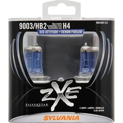 #ad Sylvania Silverstar ZXE 9003 H4 Pair Set Headlight Bulbs Xenon Fueled $35.00